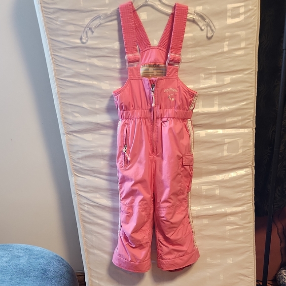 Obermeyer Pink Girl's One Piece Snowsuit/snoveral Sz 4 Toddlers - Picture 1 of 15